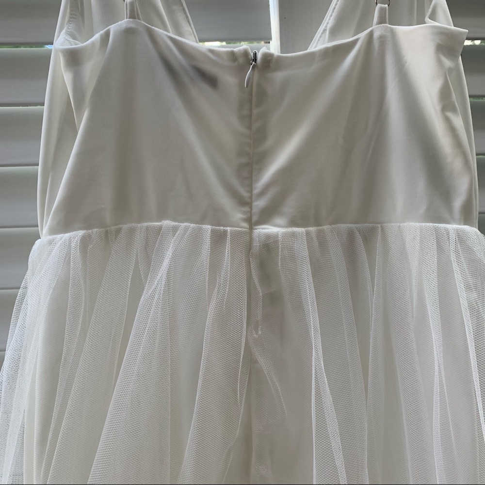 FASHION NOVA White tulle maxi wedding dress, NWT - Picture 6 of 11
